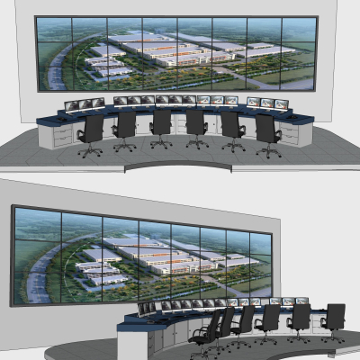 Modern monitoring center control room