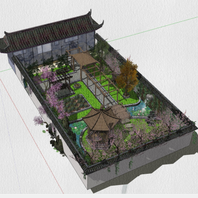 Chinese-style courtyard garden landscape