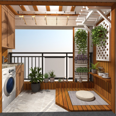 Modern balcony laundry