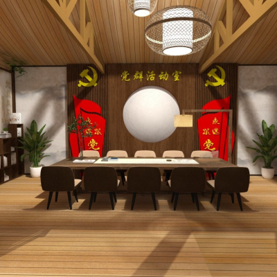 New Chinese-style Party-mass Activity Room