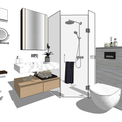 Modern toilet shower room basin