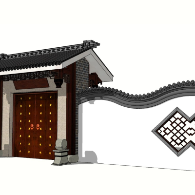 Chinese-style courtyard gate