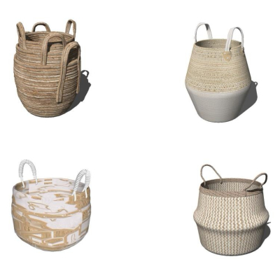 Modern Rattan Clothes Storage Basket