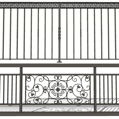 Modern wrought iron railings