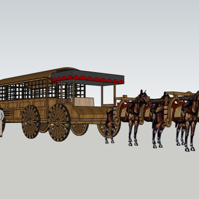 Chinese Ancient Carriage Sculpture