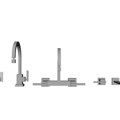 Modern rain head faucet combination