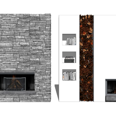 modern fireplace firewood combination