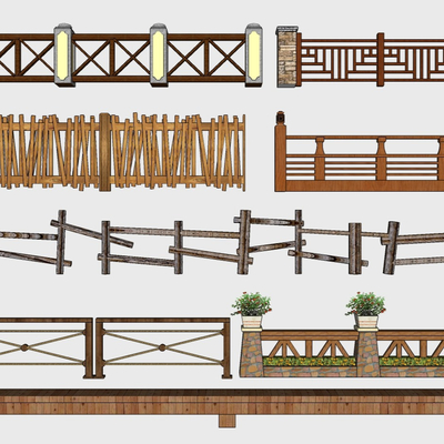 Chinese-style wooden balustrade handrail