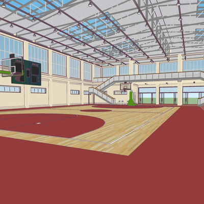 Modern Indoor Basketball Hall