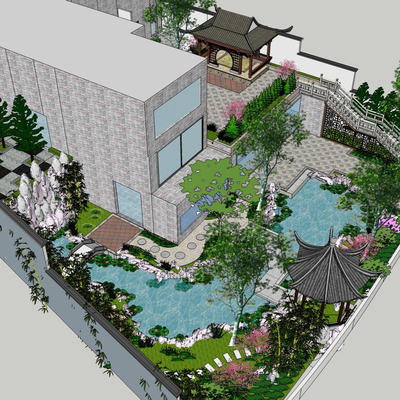 Chinese villa Garden Landscape