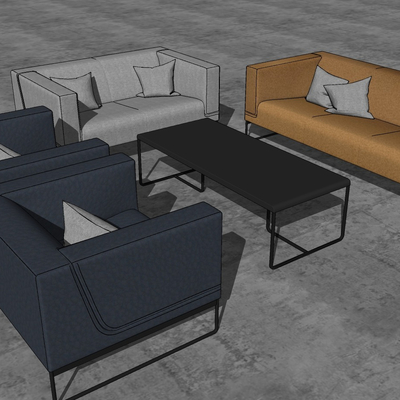 Modern office sofa coffee table combination