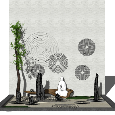 New Chinese Zen Gardening Sits