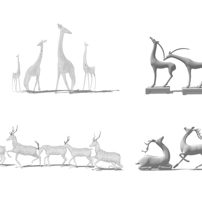 Modern Deer Landscape Sculpture