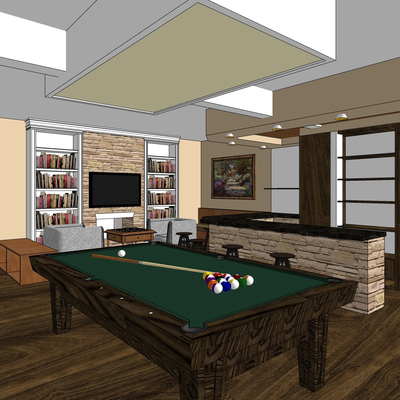 Modern billiard recreation room free