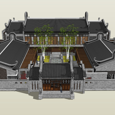 Chinese-style ancient courtyard house