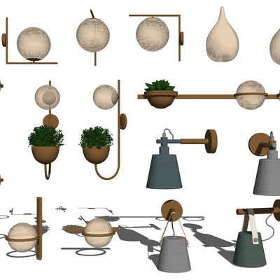 Modern metal wall lamp combination free