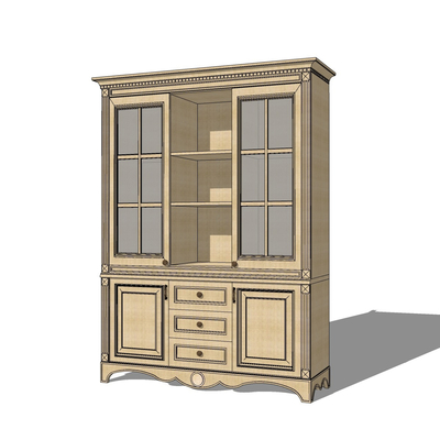 European-style solid wood wine cabinet for free