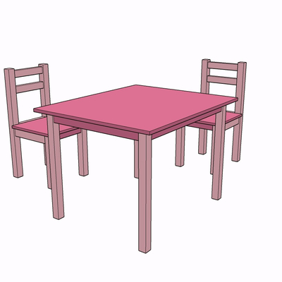 Modern solid wood children table and chair free