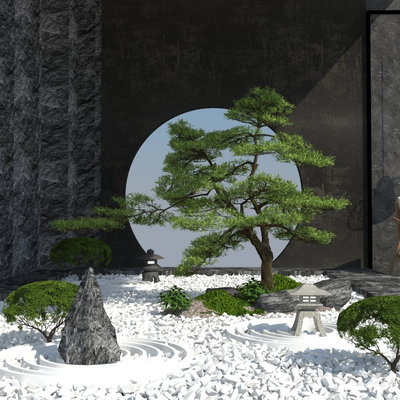 New Chinese Zen Garden Landscape Setches