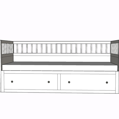 Jane European solid wood double bed sofa free