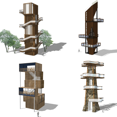 Modern Park Sightseeing Platform Sightseeing Tower