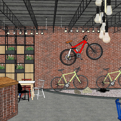 Industrial wind bicycle store