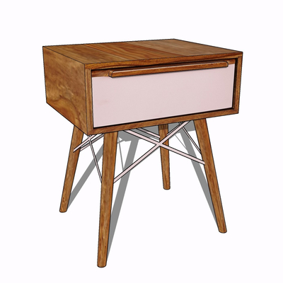 Nordic Solid Wood Bedside Table Free