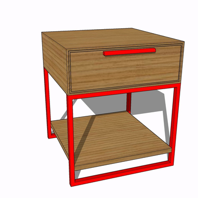 Modern solid wood bedside table free