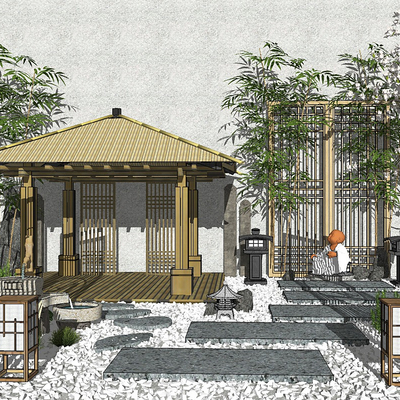 Japanese-style courtyard view