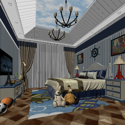 Mediterranean kids Bedroom