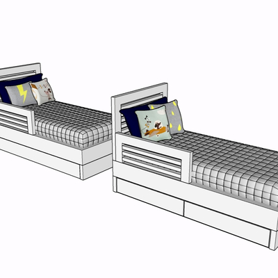 Modern solid wood single bed free