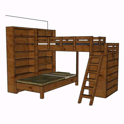 Modern solid wood children bed free