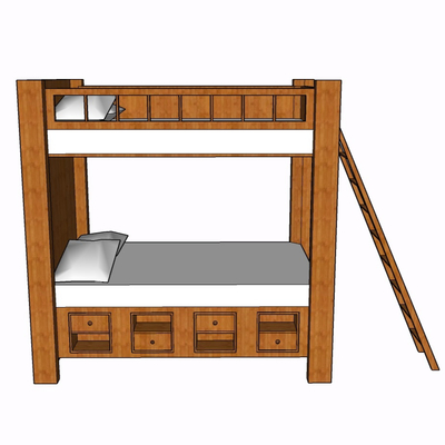 Modern solid wood children bed free