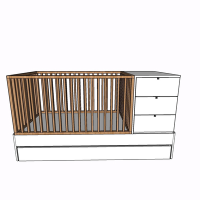 Modern solid wood children bed free