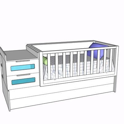 Modern solid wood children bed free