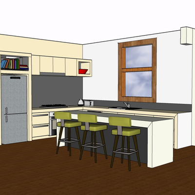 Modern open kitchen for free