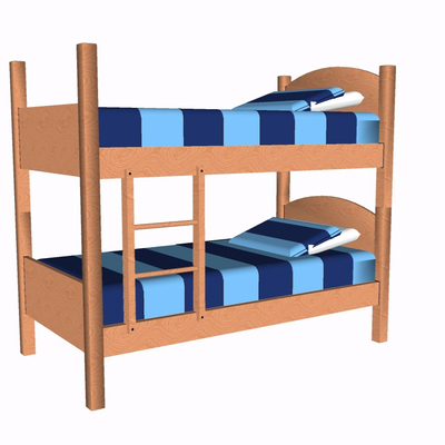 Modern solid wood children bed free