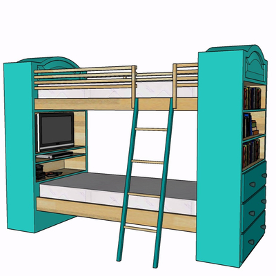 Modern solid wood children bed free