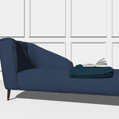 Modern fabric chaise longue