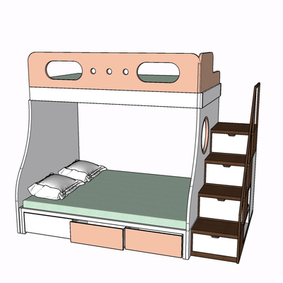 Modern solid wood children bed free