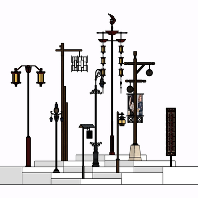 New Chinese street lamp combination free