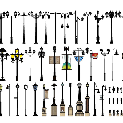 European-style metal street light combination free