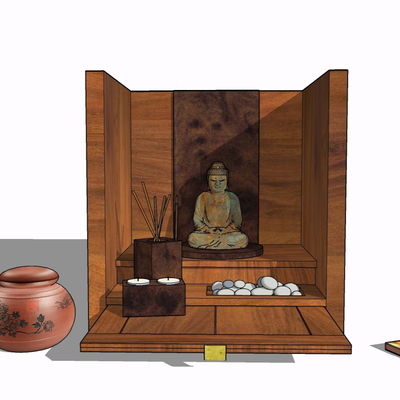 Chinese solid wood Buddhist shrine free