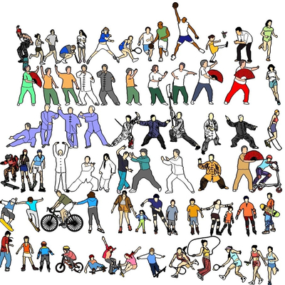 Modern Morning Exercise Movement Characters