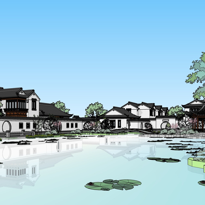 Chinese Ancient Garden Architectural Appearance