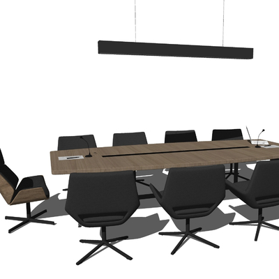 Modern Solid Wood Conference Table and Chair