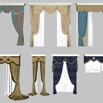 European-style fabric curtains