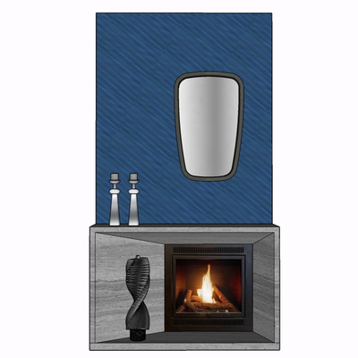 Modern metal fireplace free