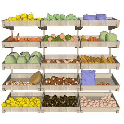 Modern Fruit and Vegetable Showcase Shelves