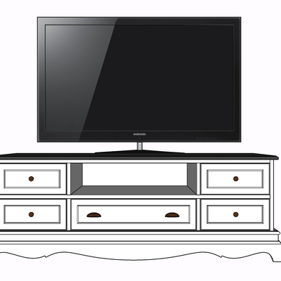 Jane European solid wood TV cabinet free